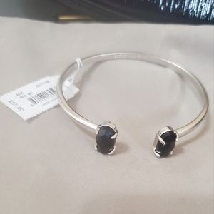 Kendra scott Edie Cuff silver and black stone